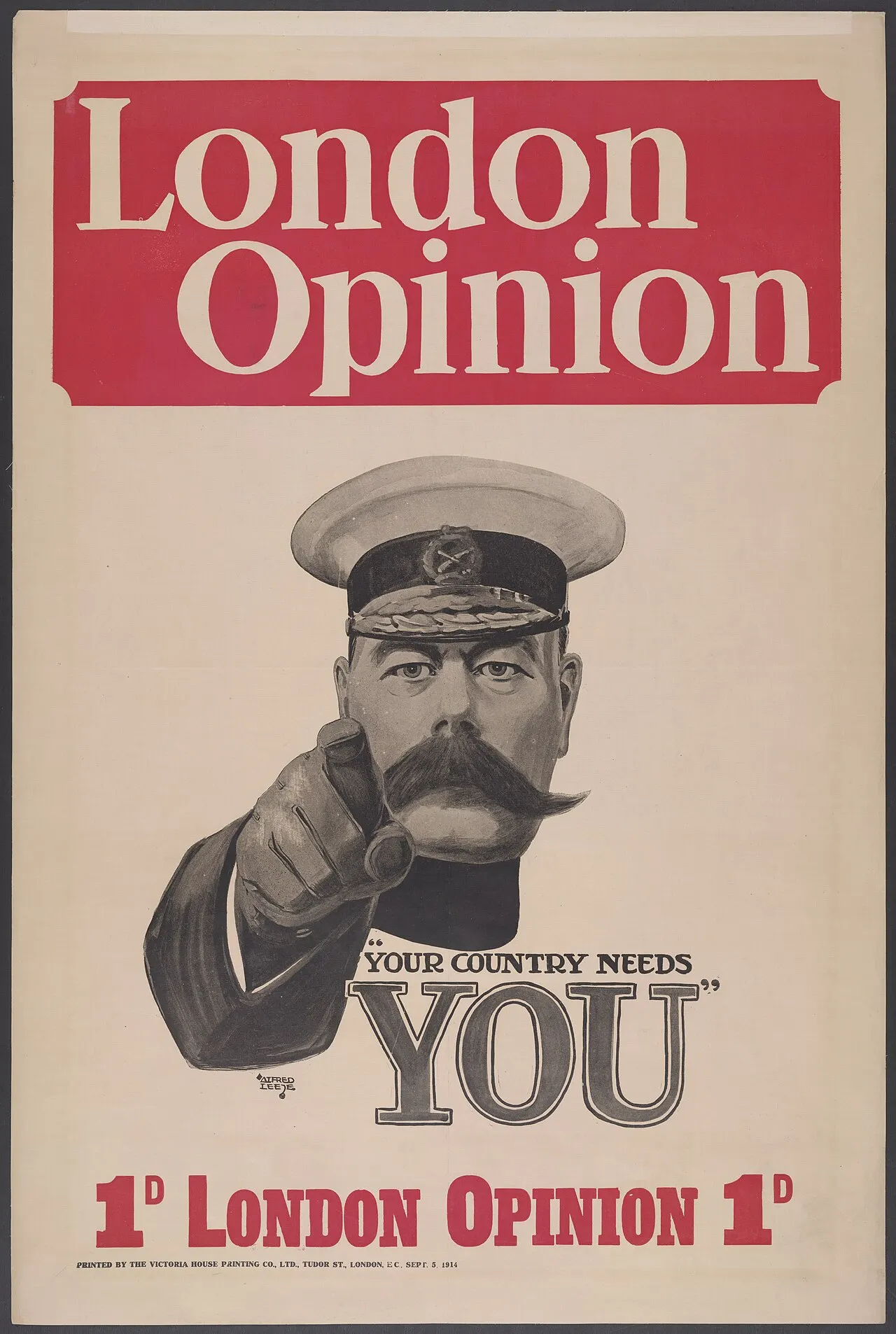 Affiche britannique de recrutement montrant Lord Kitchener pointant le lecteur du doigt sous les mots Britons wants you