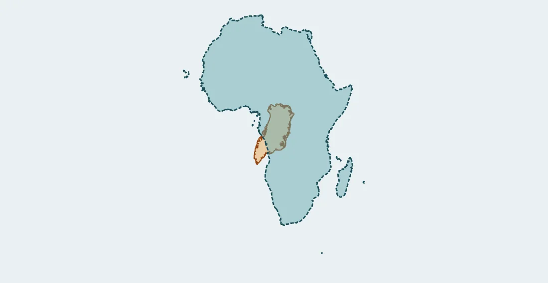 Comparaison réelle du Groenland et de l’Afrique dans le module Maxdecours, en projection Equal Earth à échelle commune